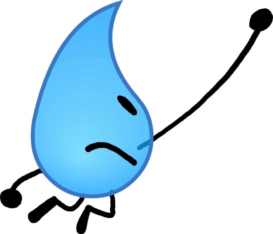 Teardrop character gripping the logo